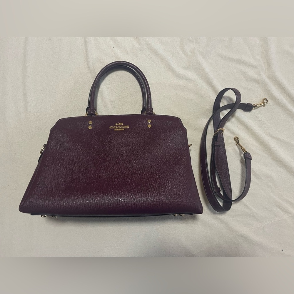 Coach Lillie Purple Burgundy Leather Purse Style L2011-91493 - Picture 2 of 5